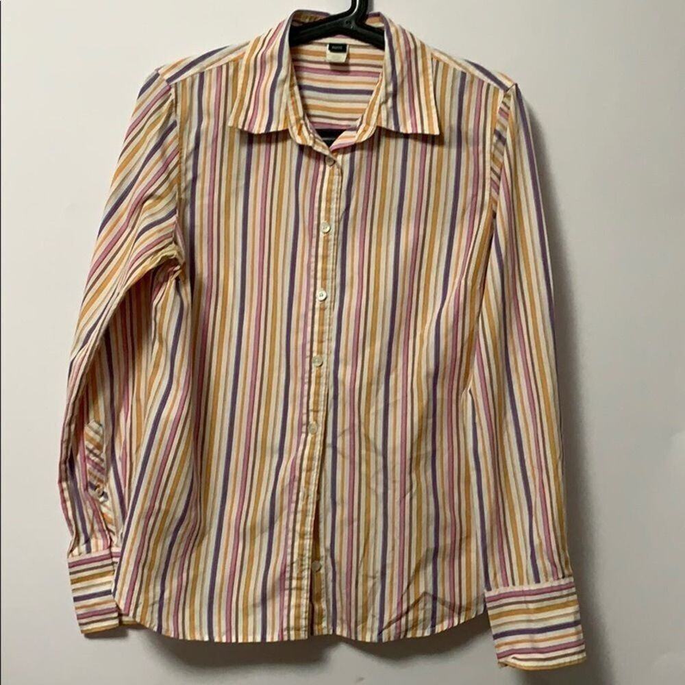 J CREW STRIPE LONG SLEEVE SLIM FIT SHIRT S…